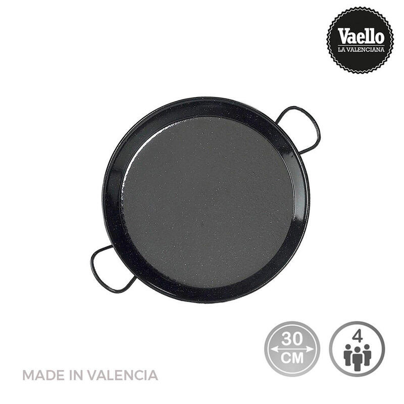 Paellera esmaltada para induccion y vitroceramica Ø30cm (4 personas). vaello