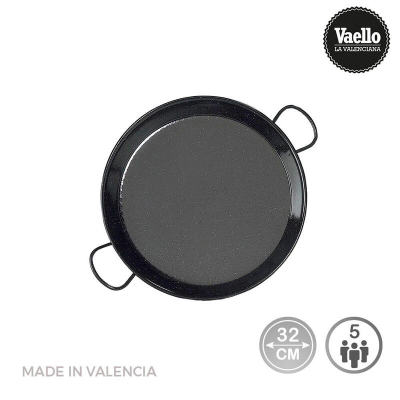 Paellera esmaltada para induccion y vitroceramica Ø32cm (5 personas). vaello