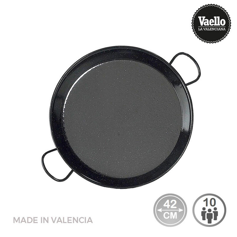 Paellera tradicional acero esmaltado Ø42cm (10 personas). vaello