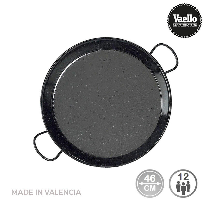 Paellera tradicional acero esmaltado Ø46cm (12 personas). vaello