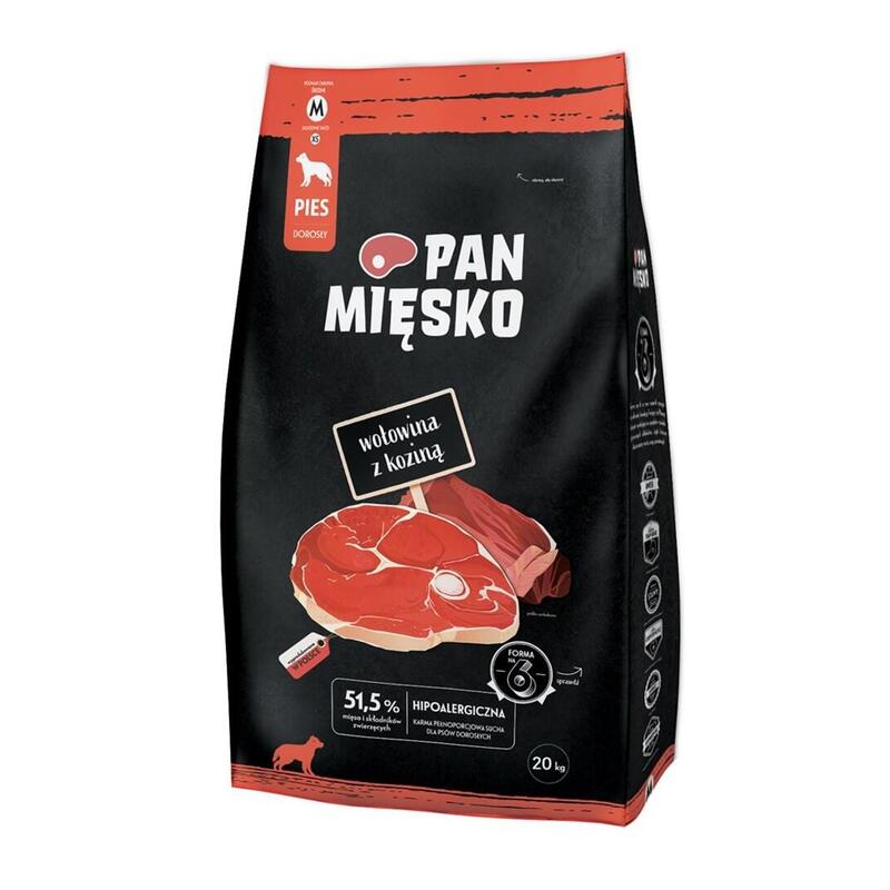 Pan miesko beef with goat m  – dry dog food – 20kg