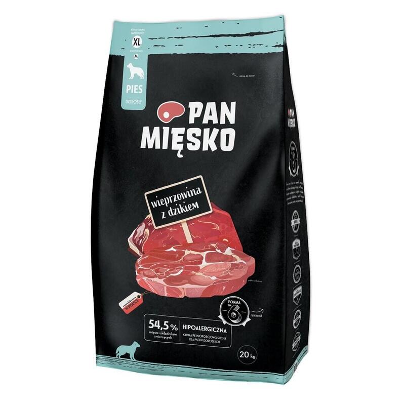 Pan miesko pork with wild boar xl – dry dog food – 20kg