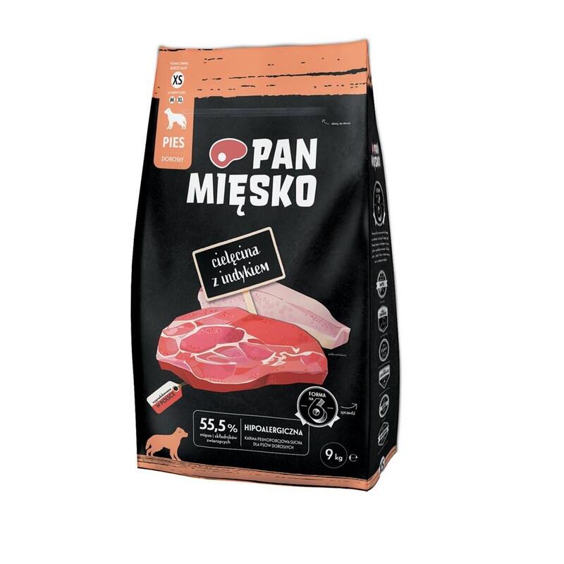 Pan miesko veal with turkey xs – dry dog food – 9kg