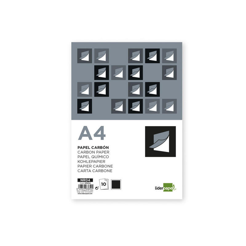 Papel carbon neg a4 bolsa 10h
