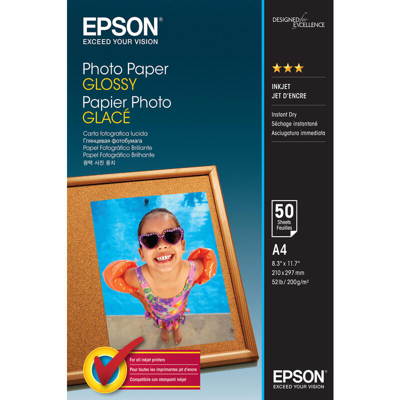 Papel foto epson s042539 glossy a4 50 hojas  200grs