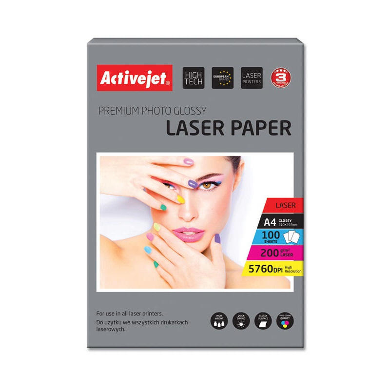Papel fotogrÁfico activejet  | a4 | glossy | 100 pcs. | ap4-200g100l