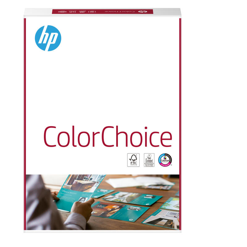 Papel hp color choice 500/a4/210×297, a4 (210×297 mm), impresiÓn lÁser/inyecciÓn de tinta, blanco, 90 g/m², 500 hojas