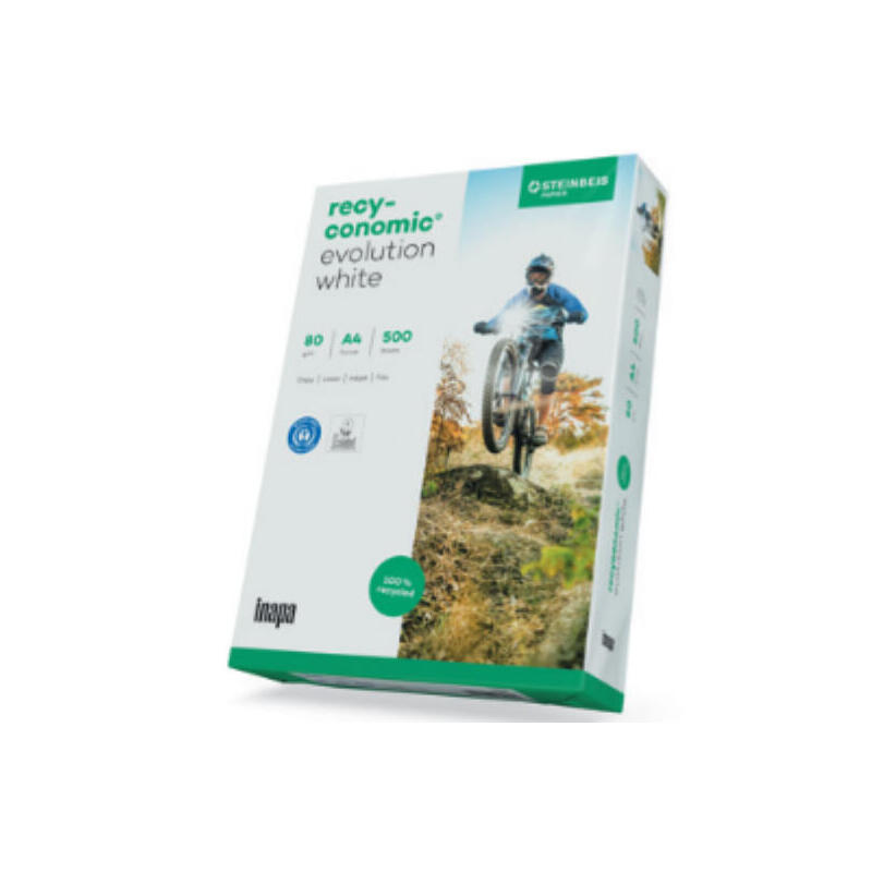 Papel inapa recyconomic evolution blanco a4 (din a4 (500 hojas), 80 g/m²)