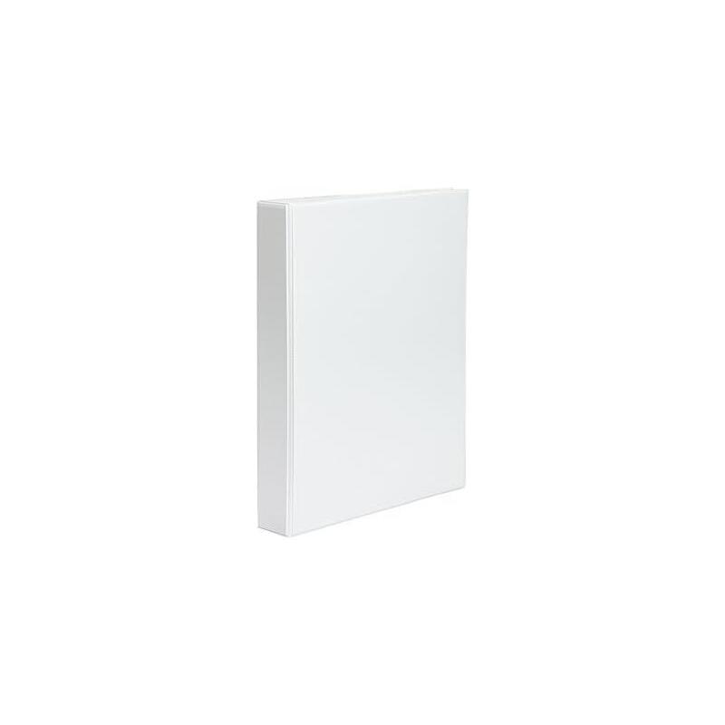 Pardo carpeta canguro a4 4 anillas 16mm – bolsa en lomo y portada – blanco