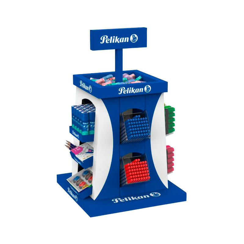 Pelikan expositor escolar de 364 unidades – lapices de grafito – sacapuntas – gomas – corrector – pegamento –