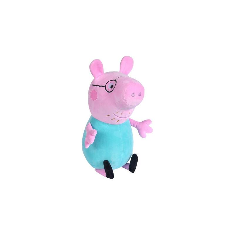Peluche  simba peppa pig papa pig rosa/turquesa, 37 cm 109261005