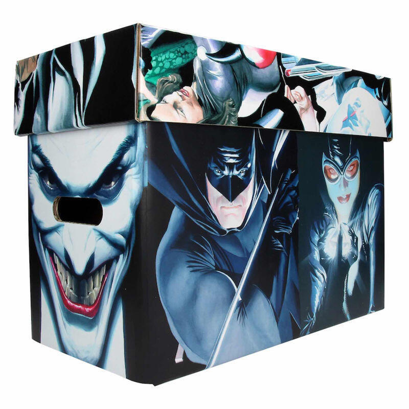 Personajes dc caja con tapa dc comics