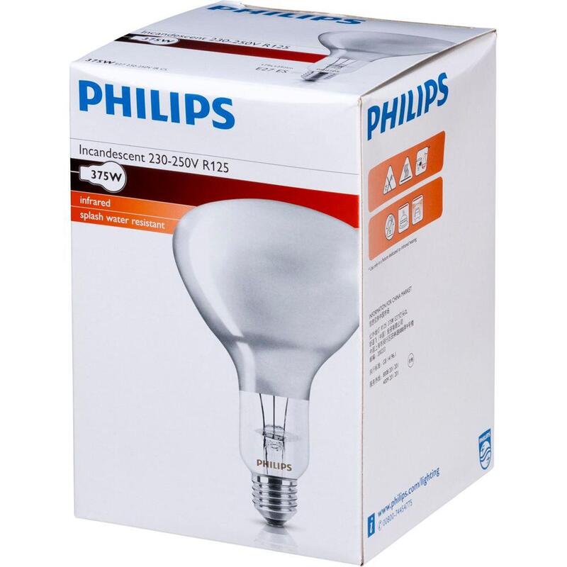 Philips infrared lamp br125 ir 375w e27 230-250v cl