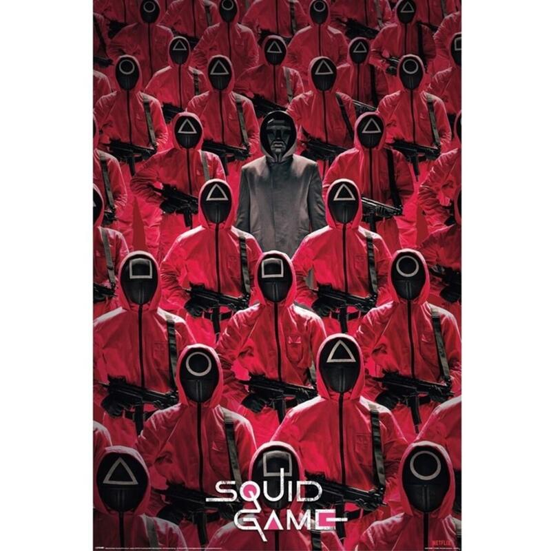 Poster el juego del calamar miembros de la organizacion & jefe