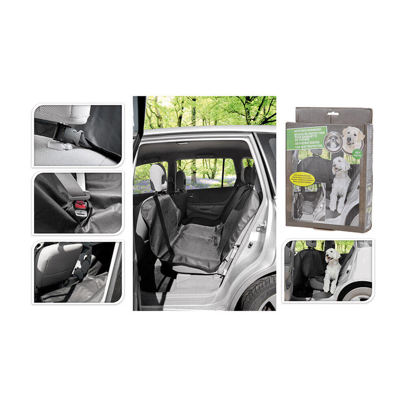 Protector asiento de coche 135×145 cm negro poliester