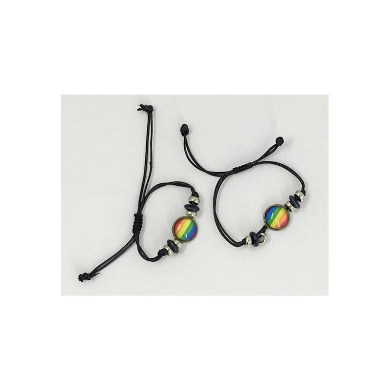 Pulsera con circulo central – bandera lgtb