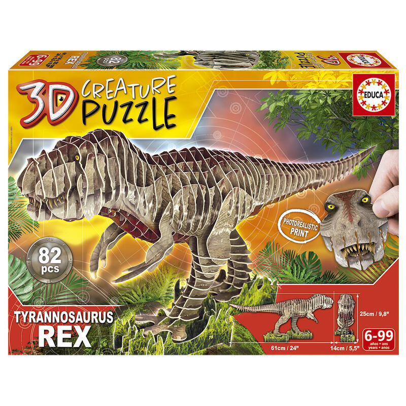 Puzzle 3d creature t-rex 82pzs