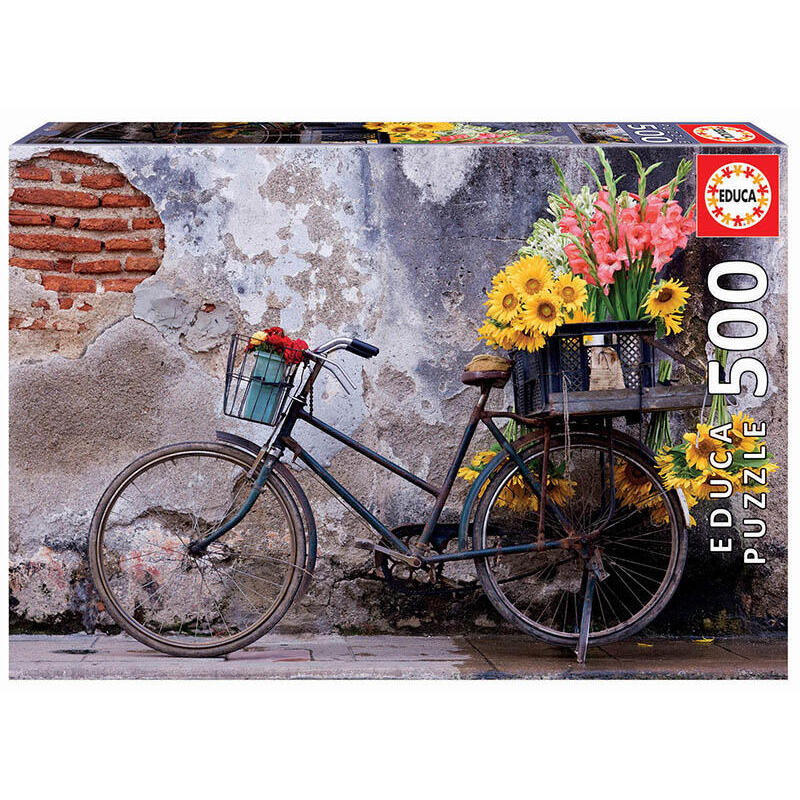 Puzzle bicicleta con flores 500pzs
