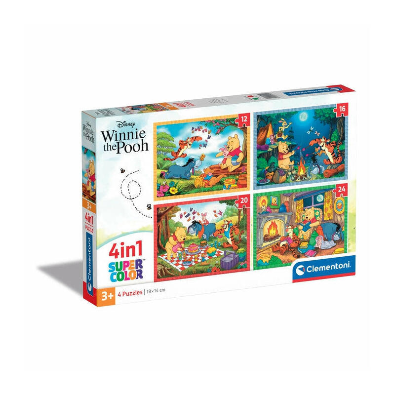 Puzzle  clementoni supercolor 4 in 1 – disney winnie the pooh 21514