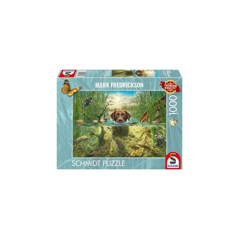 Puzzle de 1000 piezas de mark fredrickson: dog love – labrador marrÓn en el agua frÍa 58572