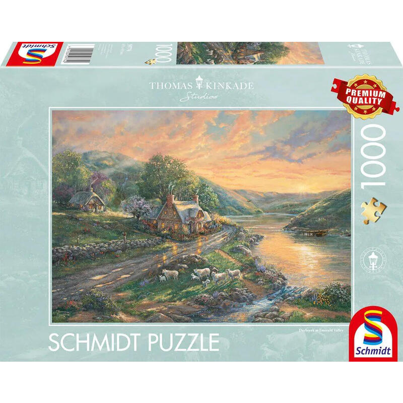 Puzzle de 1000 piezas de thomas kinkade studios: amanecer en el valle esmeralda 59774