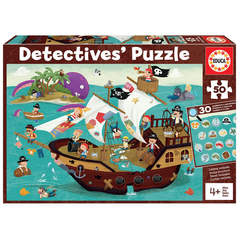 Puzzle detectives barco pirata 50pzs