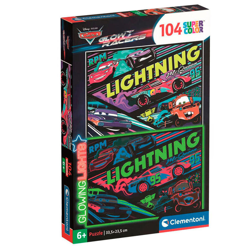 Puzzle glowing cars disney 104pzs