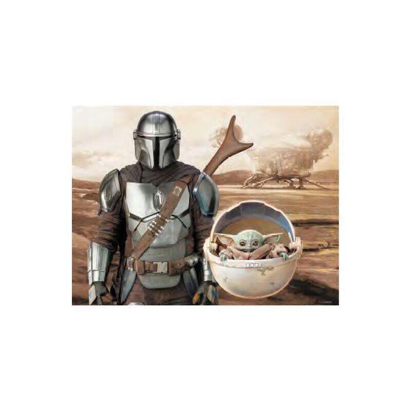 Puzzle lenticular the mandalorian mando y grogu en cochecito