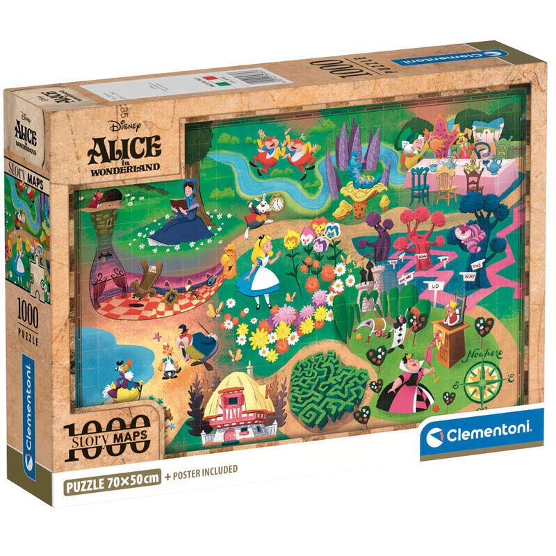 Puzzle mapa alicia en el pais de las maravillas disney 1000pzs