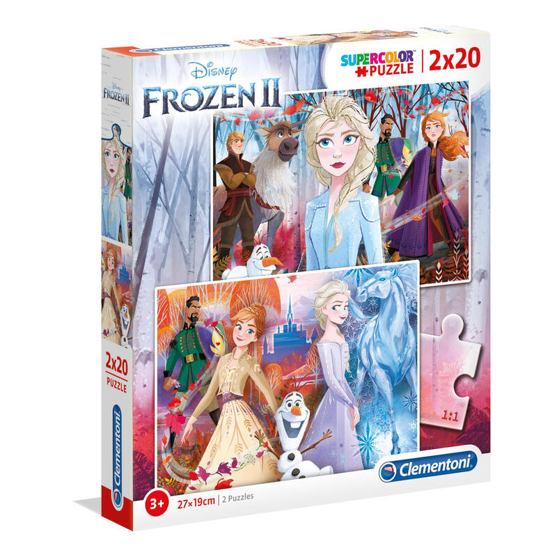 Puzzle maxi frozen disney 2 – 2×20 piezas – doble magia de arendelle