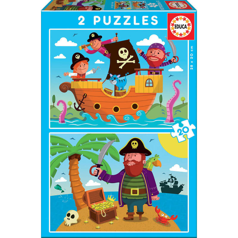 Puzzle piratas 2x20pzs