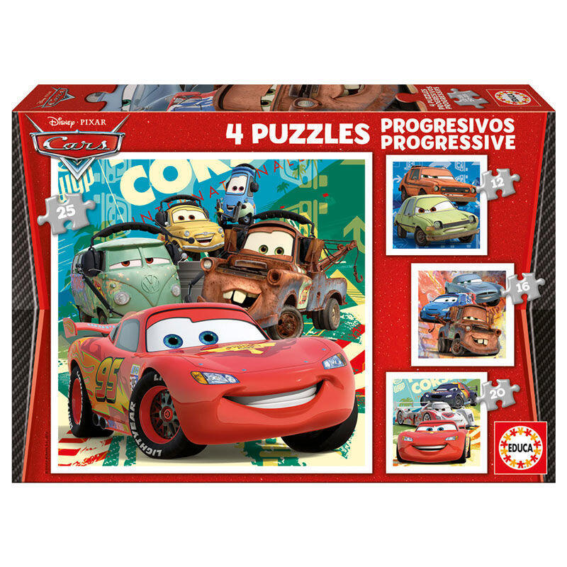 Puzzle progresivo cars 2 12-16-20-25pzs