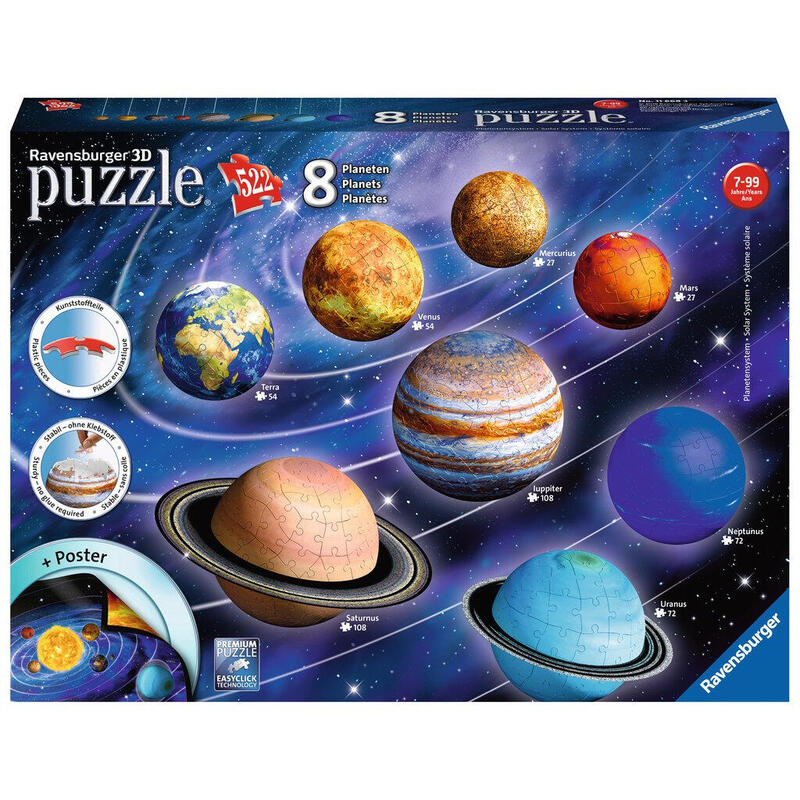 Puzzle  ravensburger sistema planetario rompecabezas 3d 116683