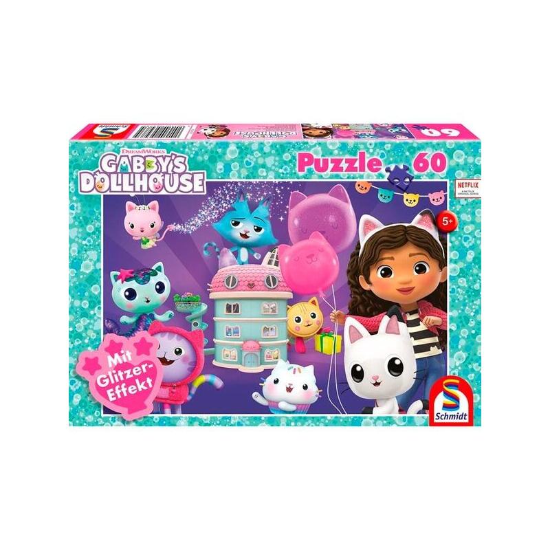 Puzzle schmidt spiele casa de muÑecas gabby: fiesta de cumpleaÑos 60 piezas 56473