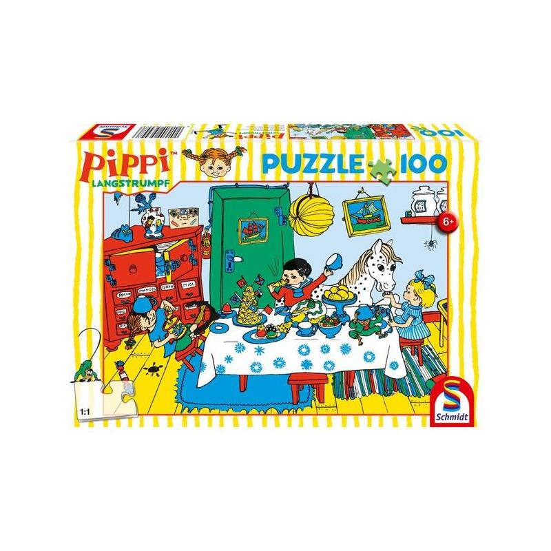 Puzzle schmidt spiele fiesta del cafÉ con pippi, 100 piezas 56447