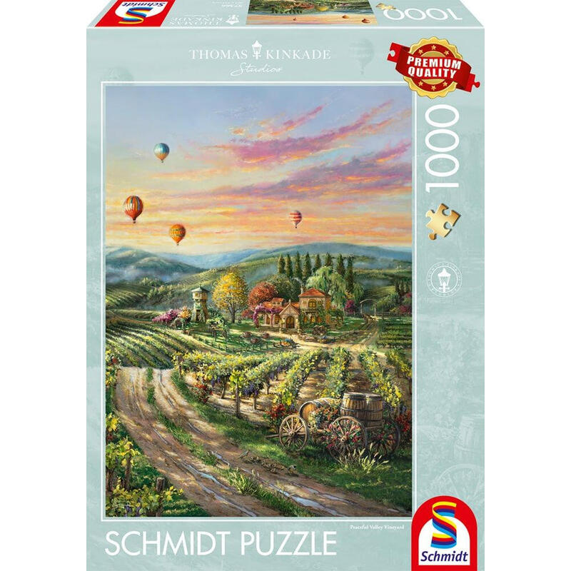Puzzle schmidt spiele thomas kinkade mudios: peaceful valley vineyard, puzzle 57366