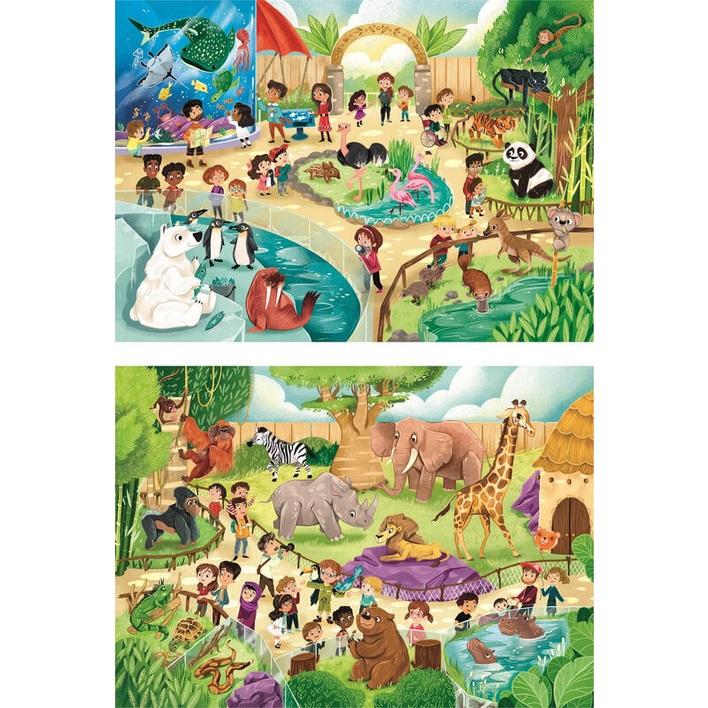 Puzzle zoo 2x60pzs