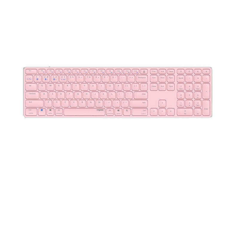 Rapoo e9800m teclado bluetooth qwerty rosa