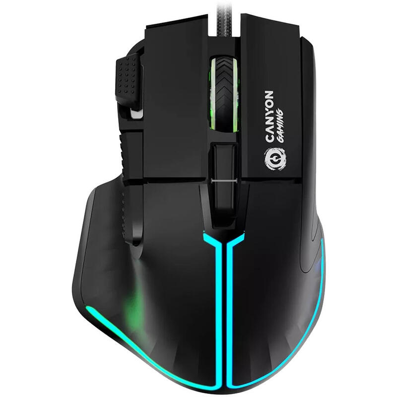 Raton canyon gaming fortnax gm-636 20000 dpi rgb 9 keys bk retail