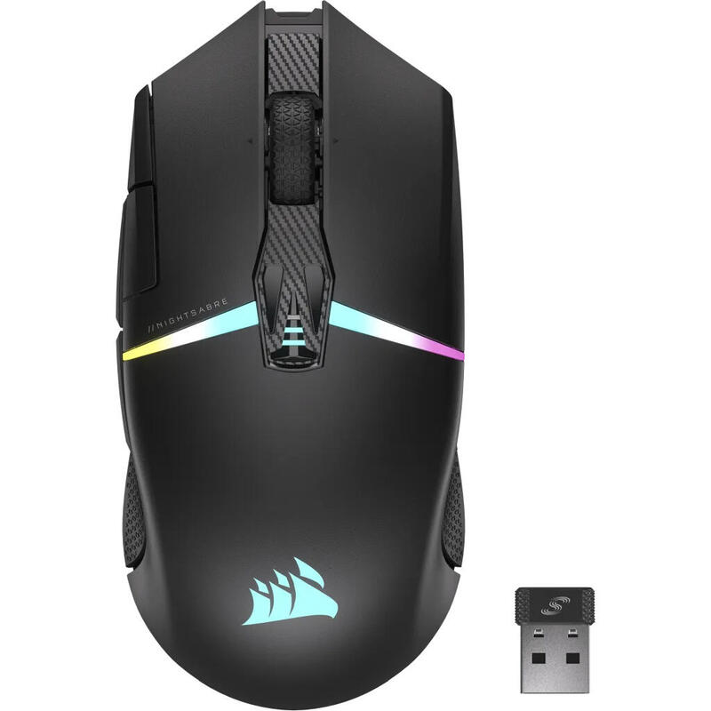 Raton corsair inalambrico gaming nightsabre rgb bt optico negro ch-931b011-eu