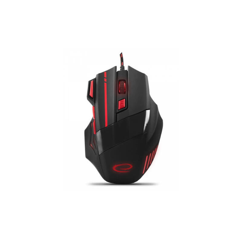 Raton esperanza egm201r mx201 wolf – cableado 7d gaming optical mouse usb – rojo