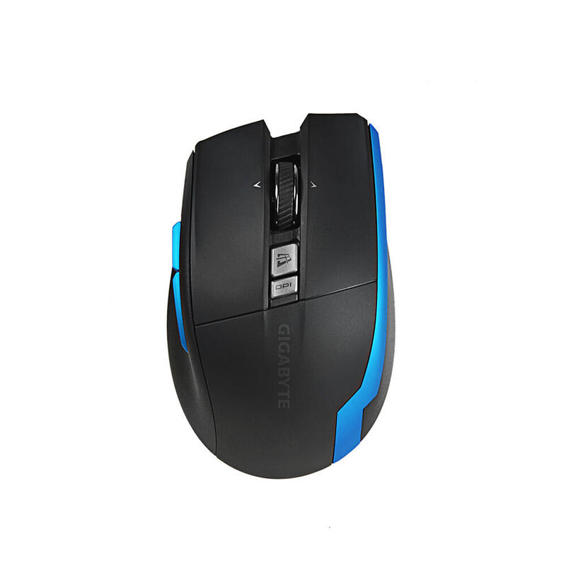 Raton gigabyte aire m93 ice, mano derecha, laser, rf inalÁmbrico, 2000 dpi, 90 g, negro, azul