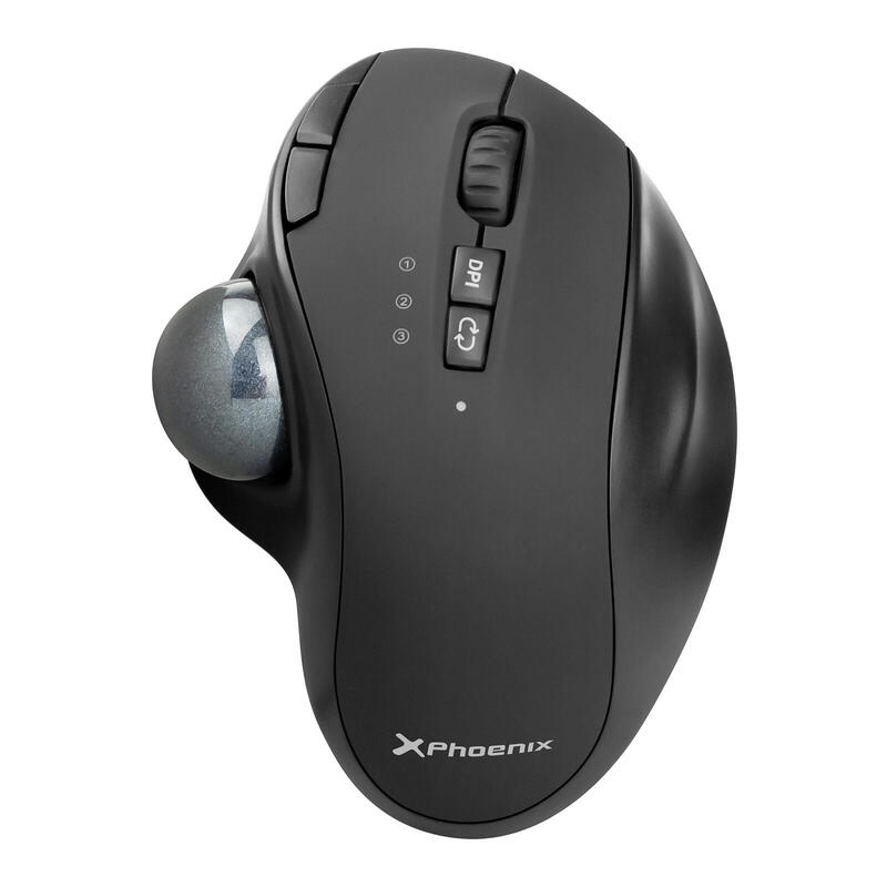 Raton optico phoenix ergo t1 trackball bateria 650mah recargable modo dual bluetooth inalambrico 2400dpi