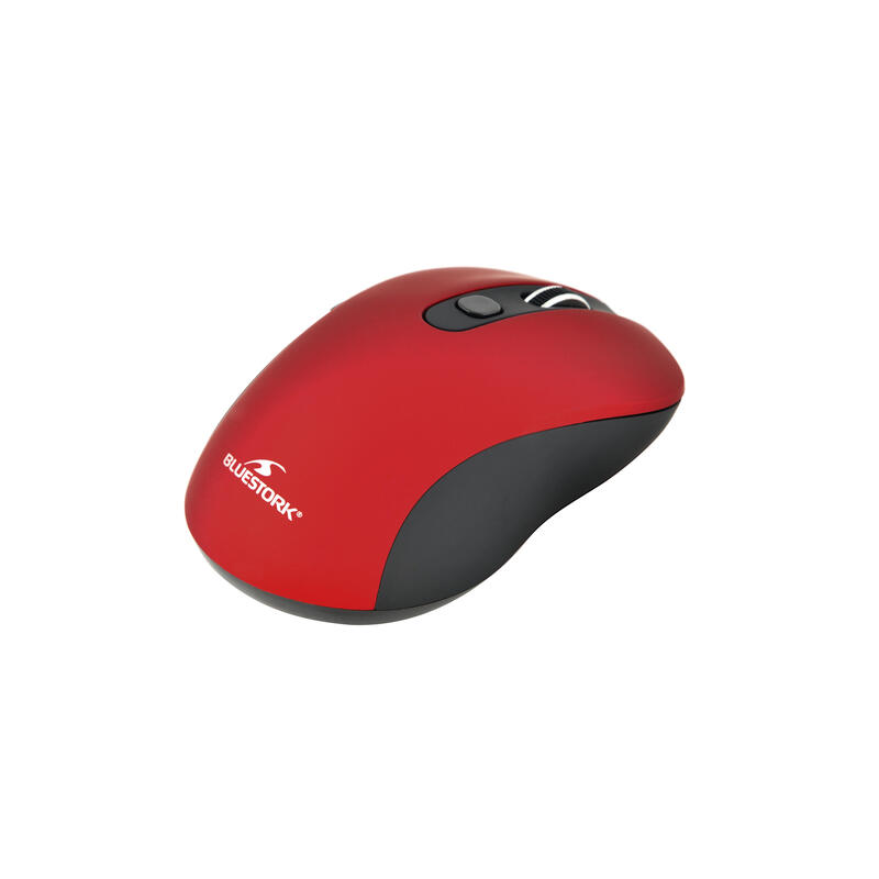 Raton optico wireless bluestork rojo ambidiestro / 6 botones / metalico / 800-1600dpi m-wl-off60-red