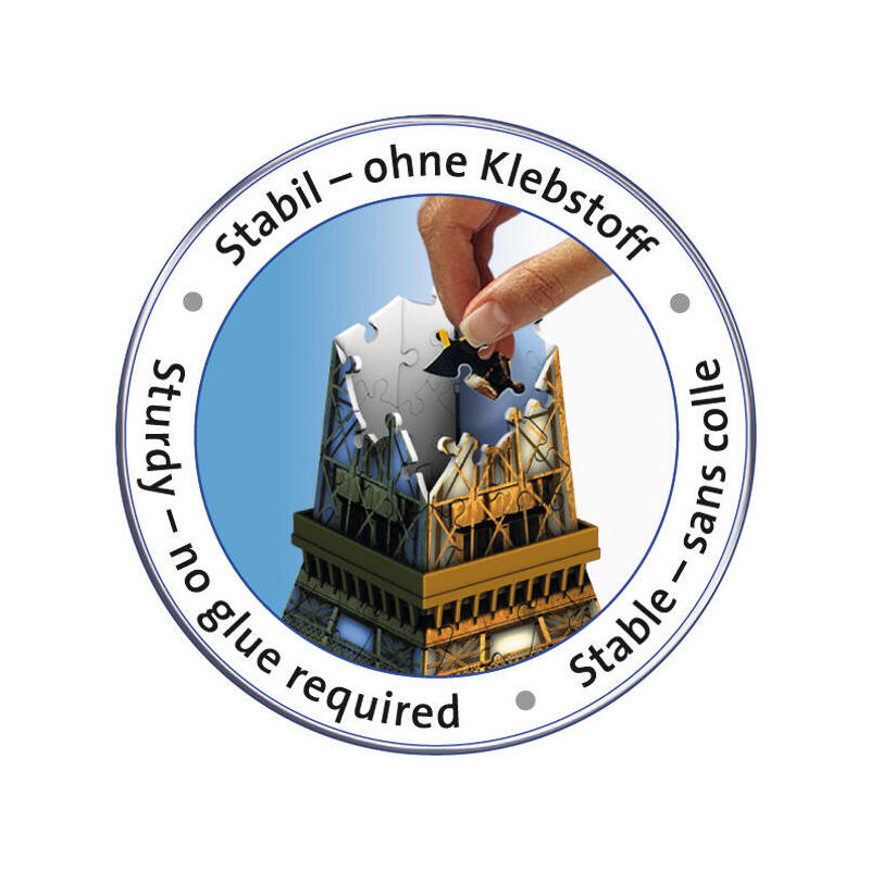 Ravensburger – 3d puzzle tour eiffel, parís, serie midi monumentos, 216 piezas