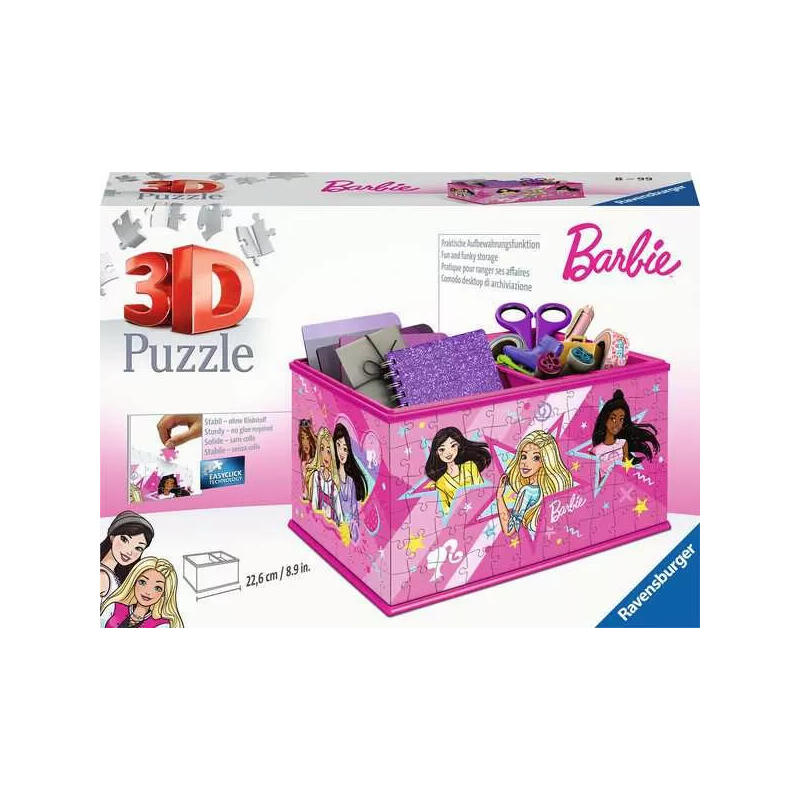 Ravensburger caja de almacenamiento de rompecabezas 3d barbie multicolor 11584
