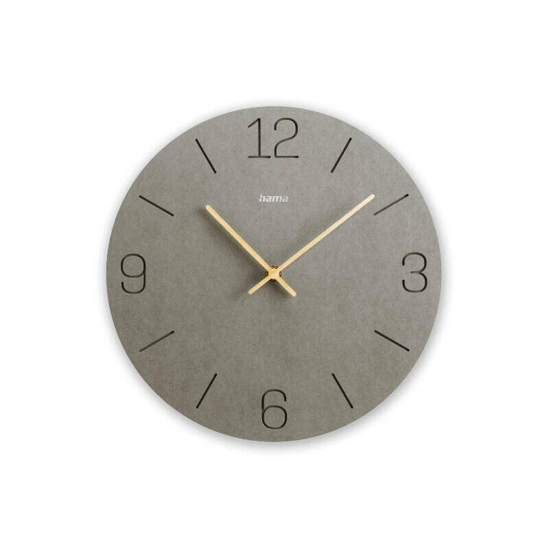 Reloj de pared hama creta gris 30cm nÚmeros grabados 185881