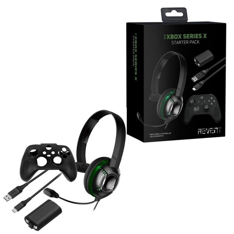 Revent kit xbox serie x – auricular chat+funda mando silicona+cable carga con bateria recargable