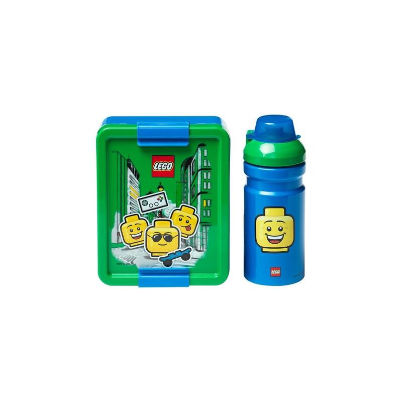 Room copenhagen juego de lonchera lego iconic boy azul y verde azul/verde, 2 piezas, con botella para beber 40581724