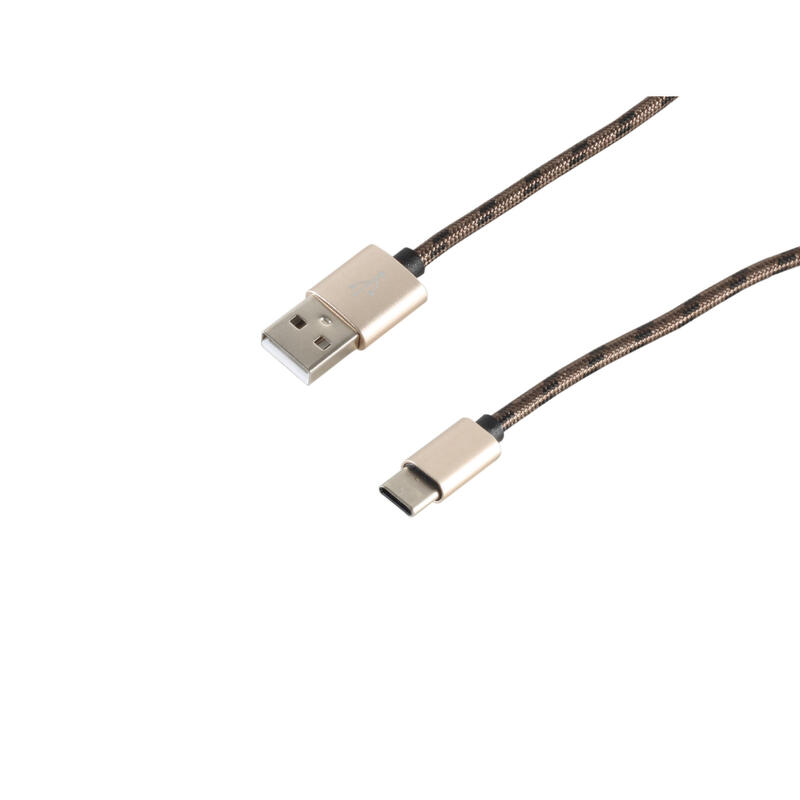 S-conn 14-50083 cable usb 2 m usb 2.0 usb a usb c marrÓn